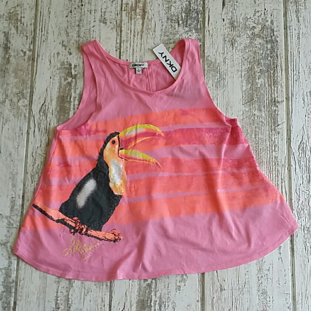 NWT Girls DKNY toucan top size L